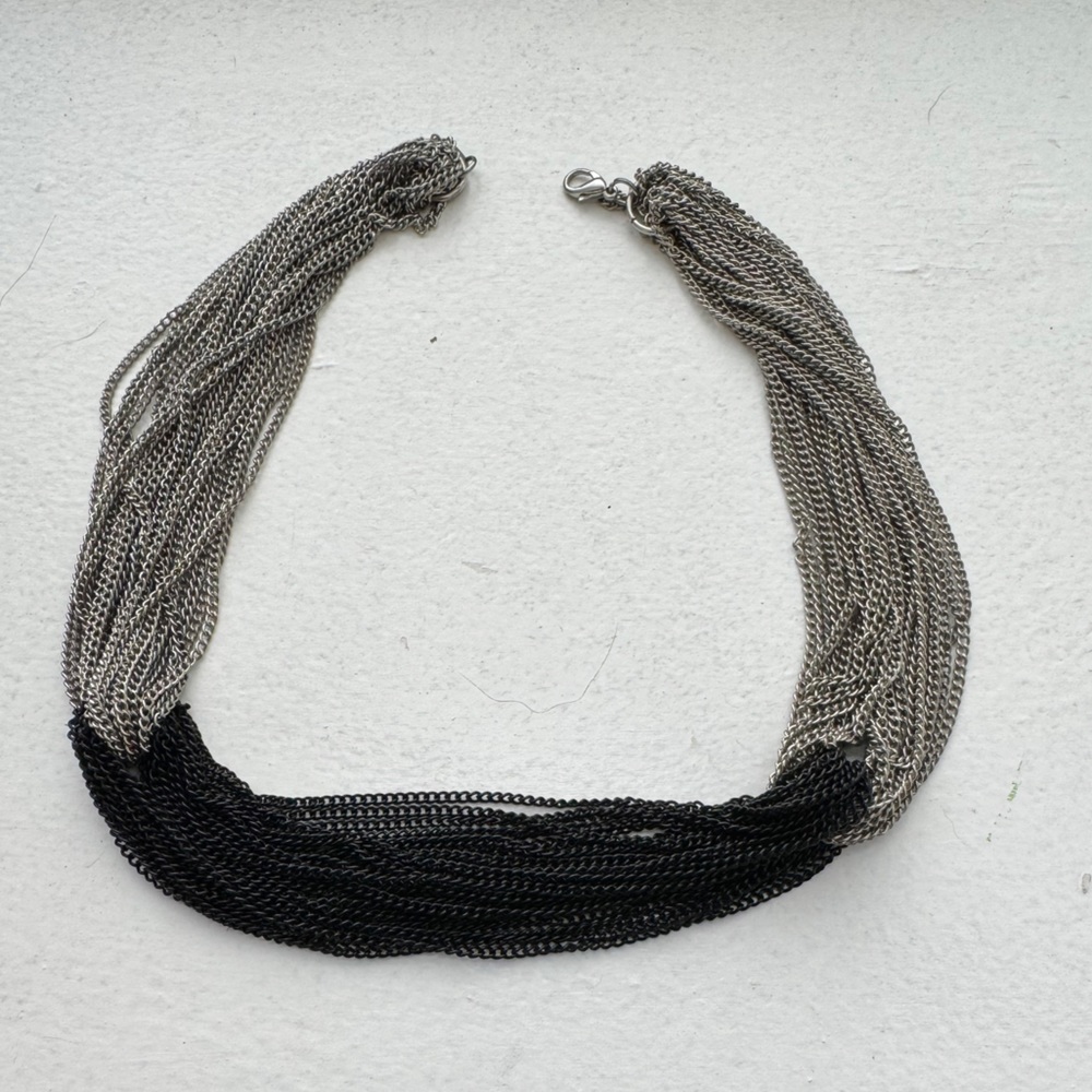 Black and silver statement necklace.